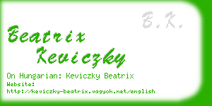 beatrix keviczky business card